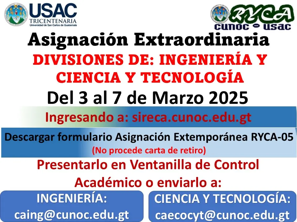 Asignaciones extraordinarias de primer semestre