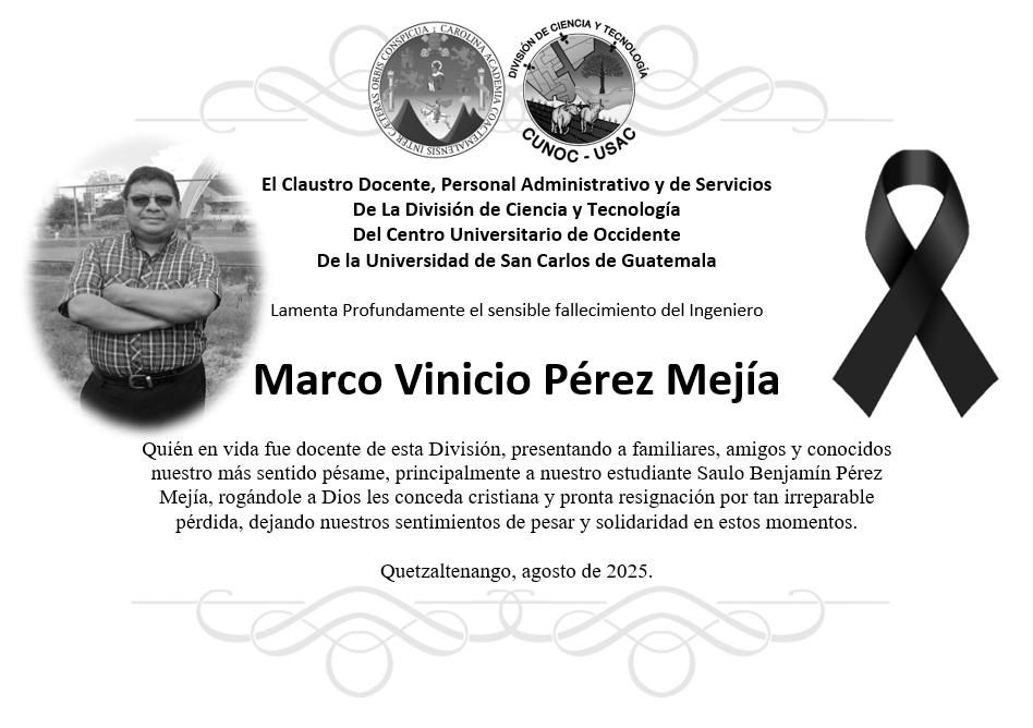 Esquela Marco Vinicio Pérez Mejía